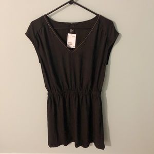 NWT! H&M Black Midi Dress with Gold Detail
